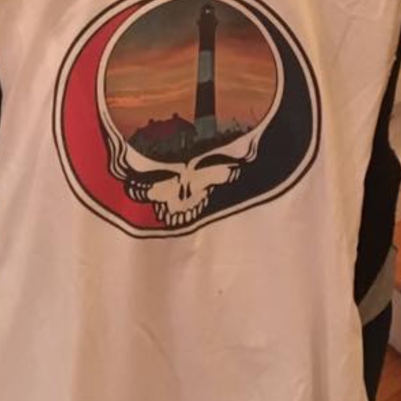 Grateful Dead Fire Island lighthouse t-shirt Stealie Mash-up Shakedown NWT LTWH - Picture 4 of 4